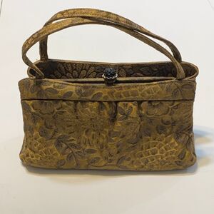 Vintage 50s Theodor California Evening Handbag Tapestry Gold Purse Retro Prairie